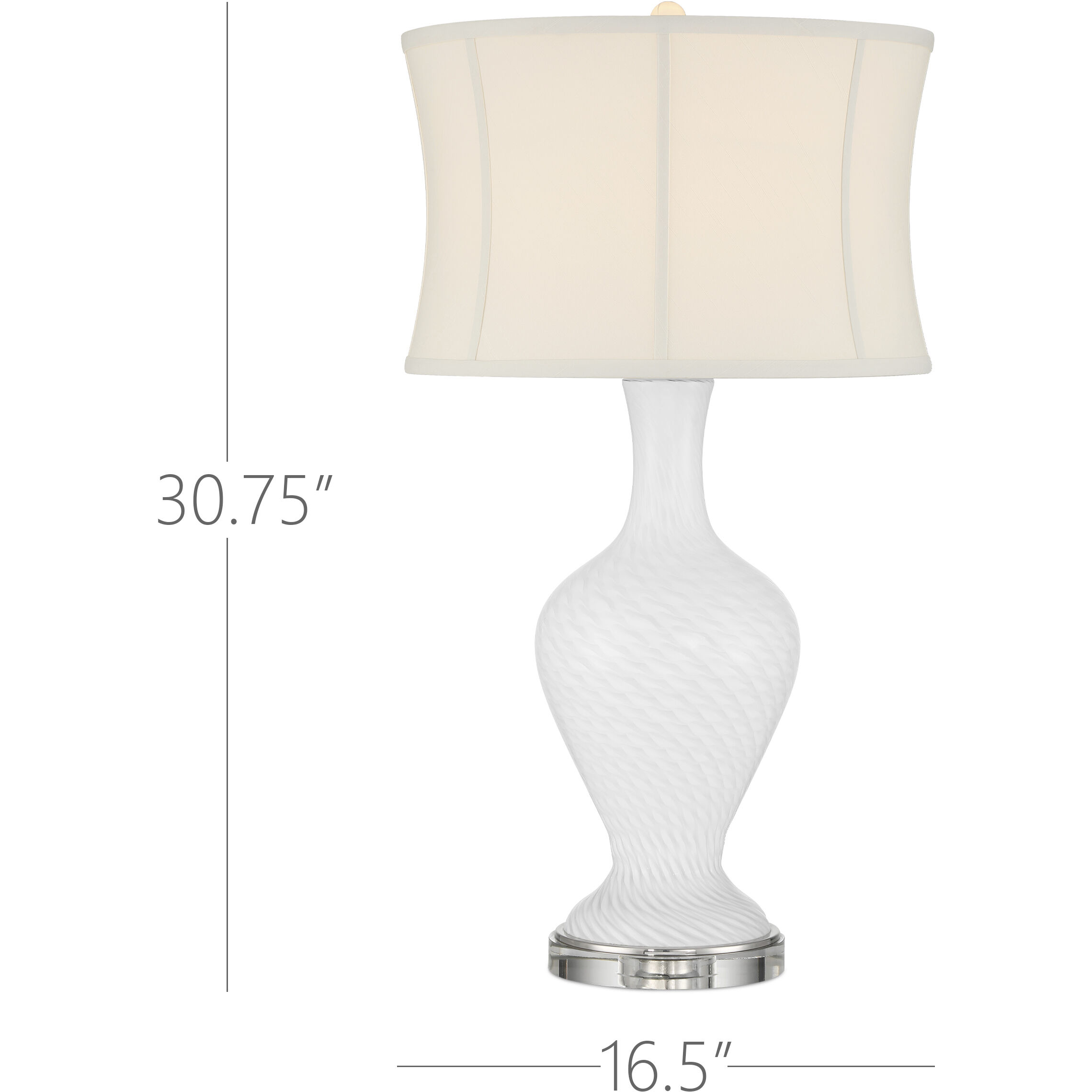 Zeta 30.75 inch 150.00 watt White/Clear Table Lamp Portable Light