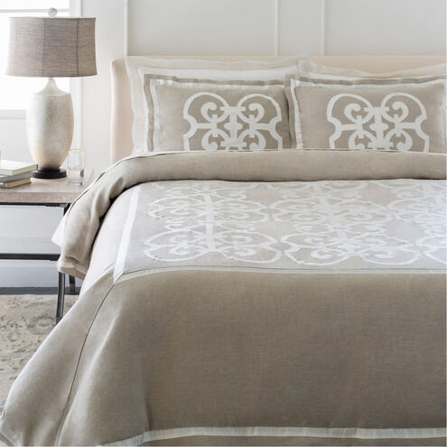 Versaille Grey and Tan Duvet Set, Full or Queen