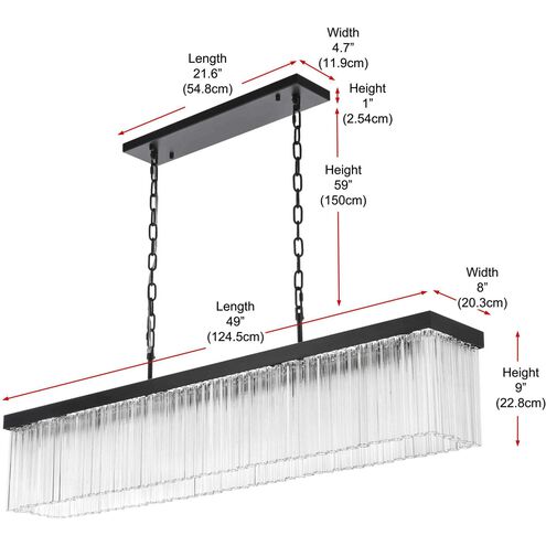 Harlow 6 Light 8 inch Black Chandelier Ceiling Light