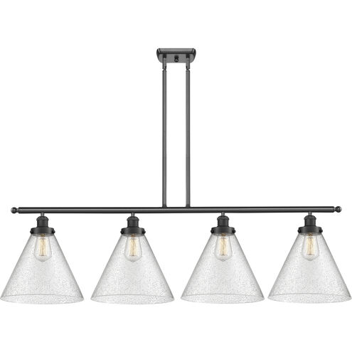 Ballston X-Large Cone LED 48 inch Matte Black Island Light Ceiling Light in Seedy Glass