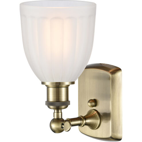 Ballston Brookfield LED 6 inch Antique Brass Sconce Wall Light in Matte White Glass, Ballston