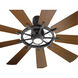 Gentry 65 inch Distressed Black with Walnut Blades Ceiling Fan in Walnut/Walnut Shadowed