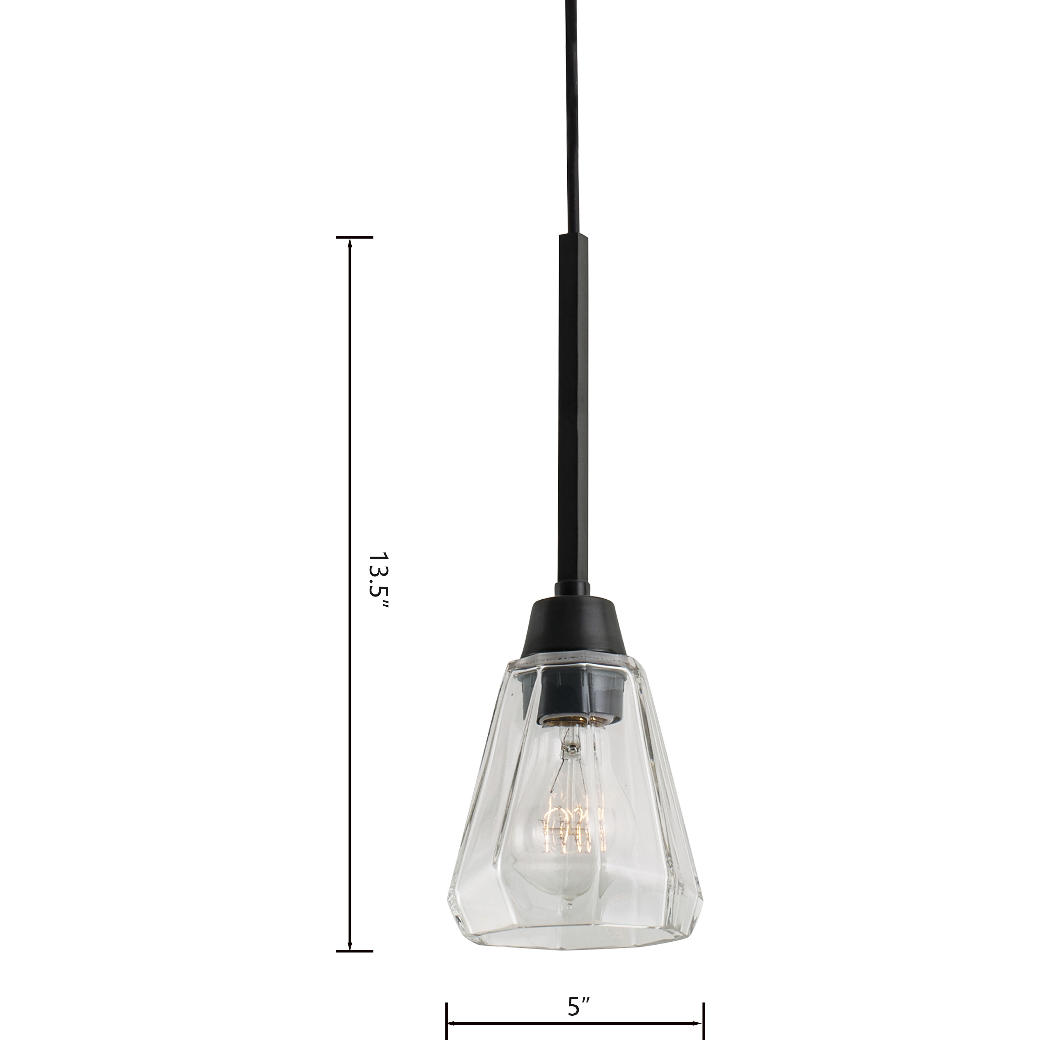 Arctic 1 Light 5 inch Acid Dipped Black Pendant Ceiling Light