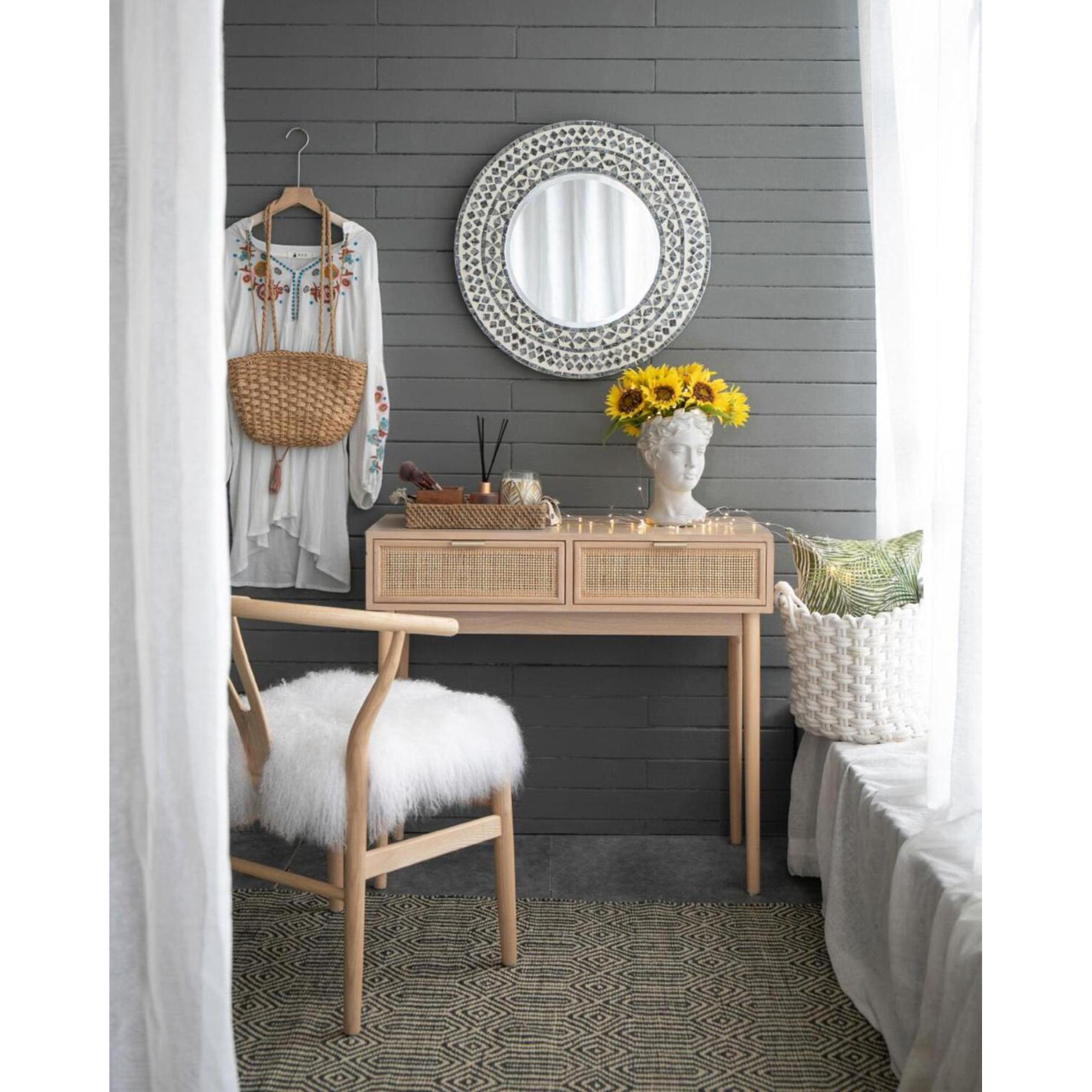 Visage White Wash Outdoor Vase