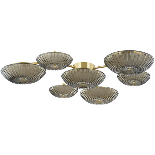 Birmingham LED 51.5 inch Vintage Polished Brass Flush Mount Ceiling Light