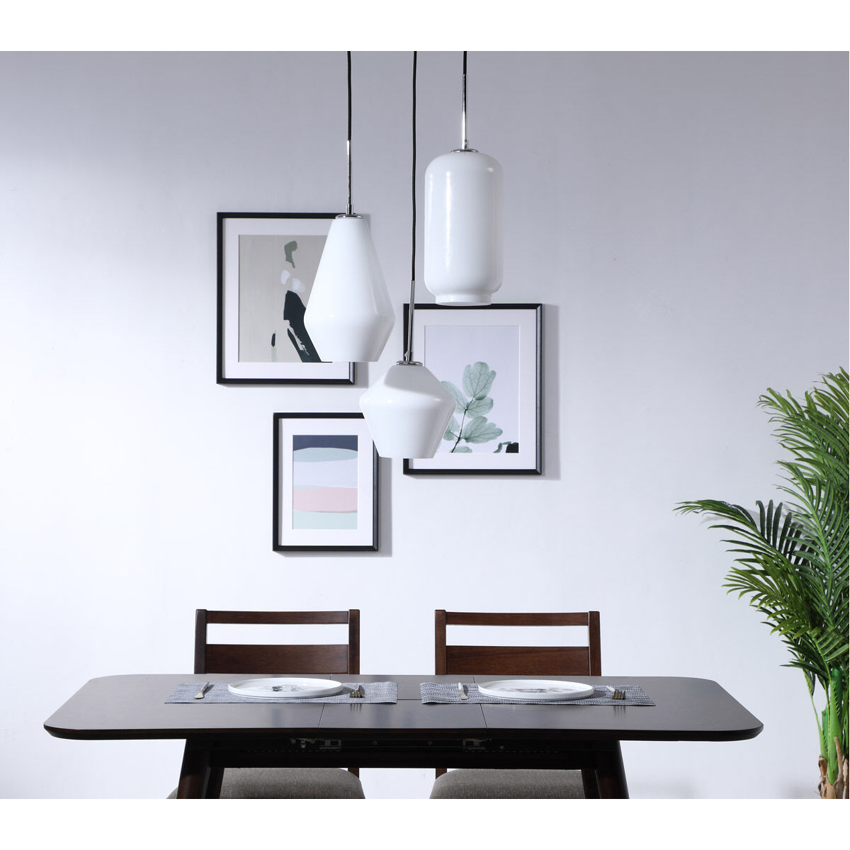 Gene 3 Light 17 inch Chrome Pendant Ceiling Light