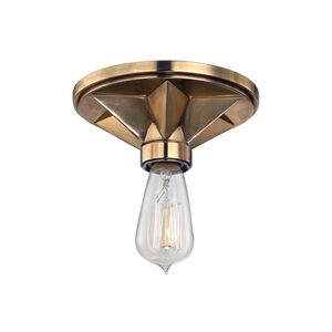 Bethesda 1 Light 7 inch Aged Brass Semi Flush Ceiling Light