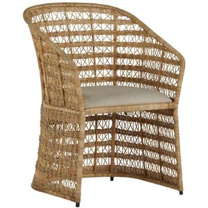 Libby Natural Rattan / Dark Grey Metal / Vienna Custard Dining Chair