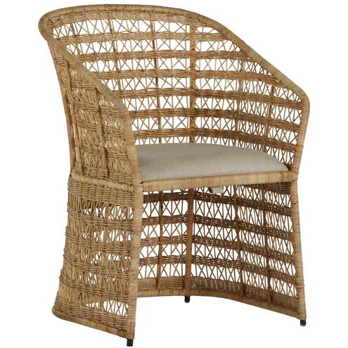 Libby Natural Rattan / Dark Grey Metal / Vienna Custard Dining Chair
