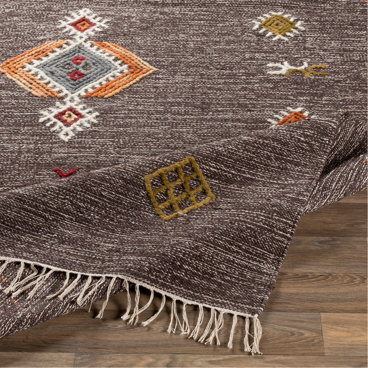 Zanafi 36 X 24 inch Dark Brown/Khaki/Medium Gray/Olive/Peach Rugs, Rectangle