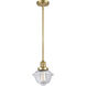 Franklin Restoration Oxford LED 7.5 inch Satin Gold Mini Pendant Ceiling Light in Clear, Franklin Restoration