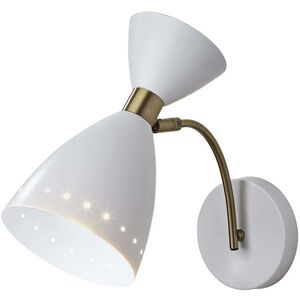 Oscar 6 inch White / Antique Brass Accents Wall Light