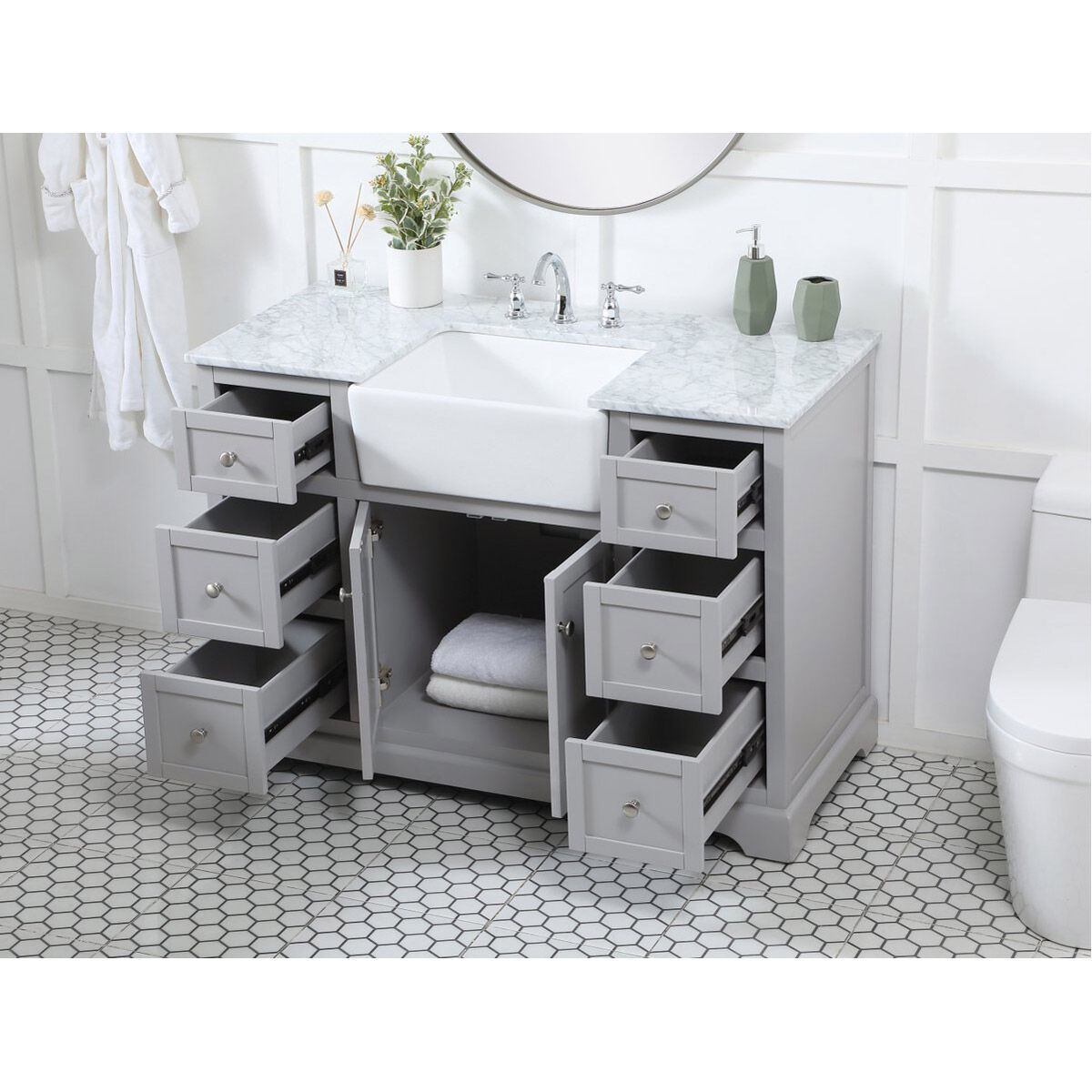 Franklin 48 X 22 X 34.75 inch Grey Bathroom Vanity Cabinet