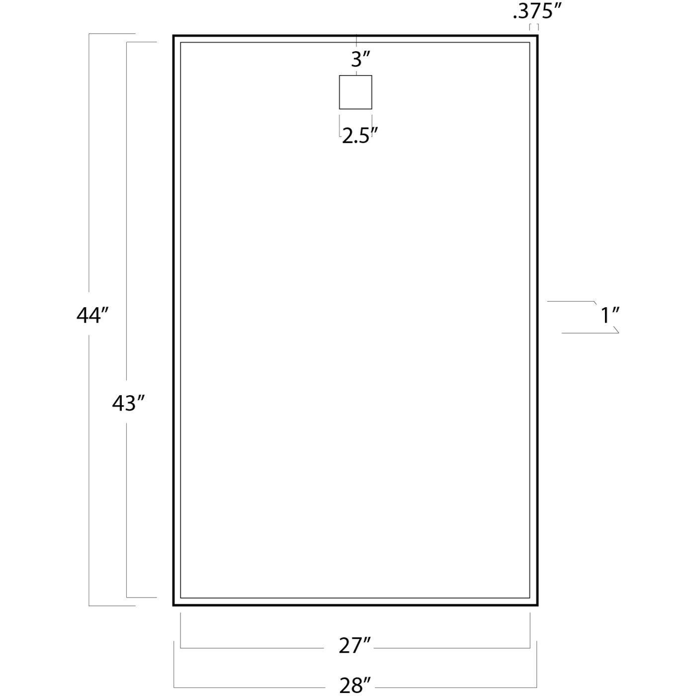 Hanging 44 X 28 inch Natural Brass Mirror, Rectangle