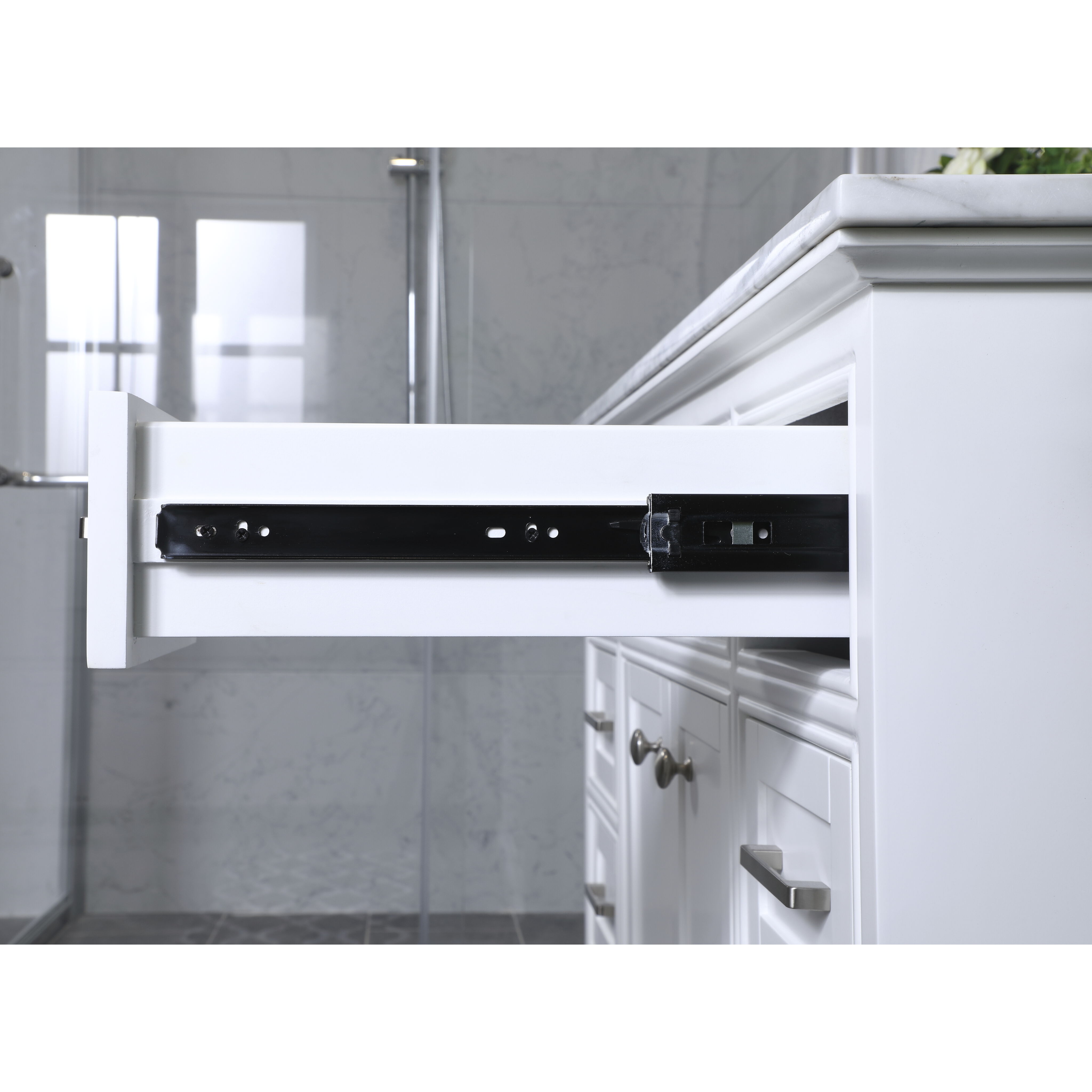 Americana 84 X 22 X 70 inch White Vanity Sink Set