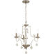 Colonial Charm 3 Light 18.75 inch White Wash and Sun Dried Clay Chandelier Ceiling Light