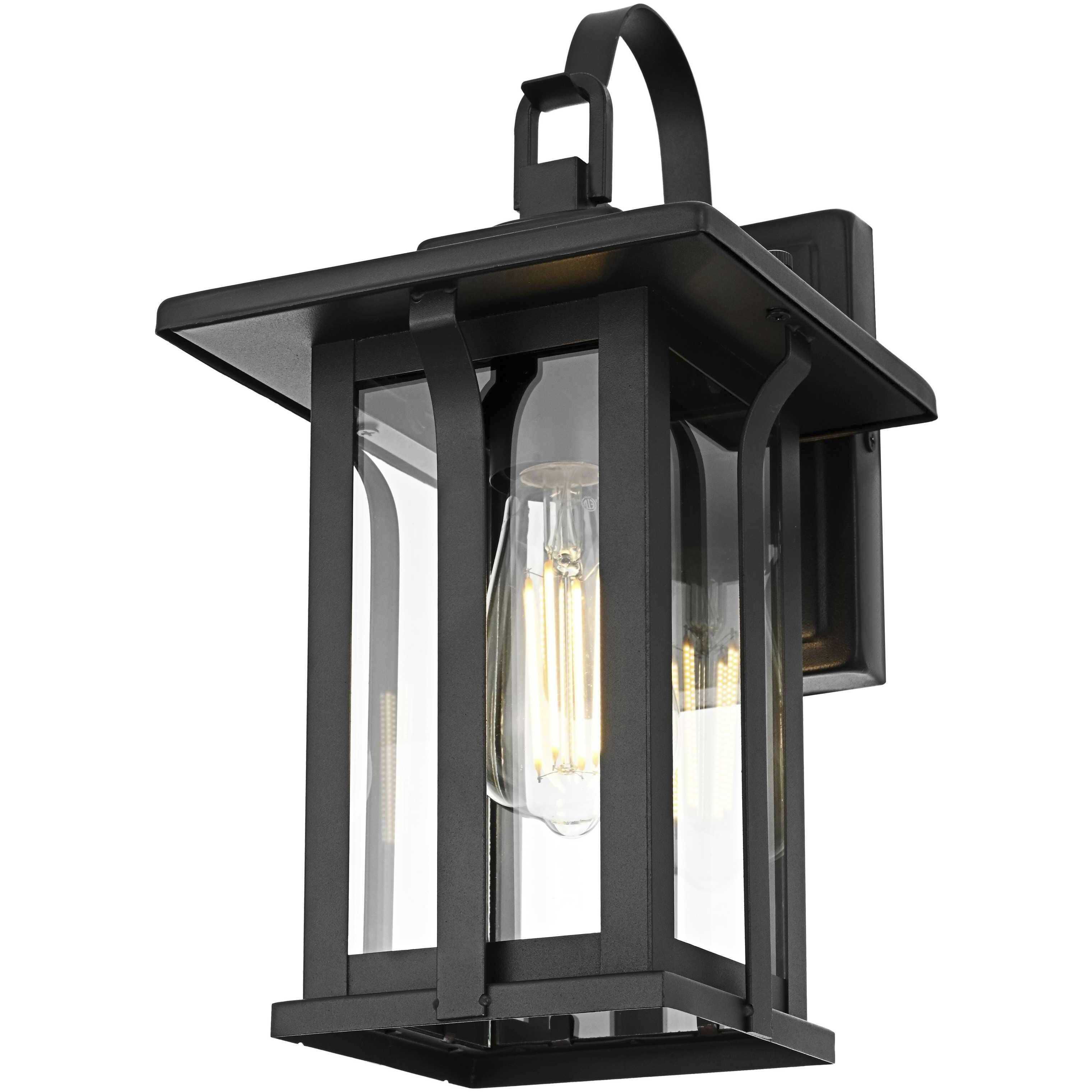 Thayer 1 Light 13.5 inch Black Outdoor Wall Sconce