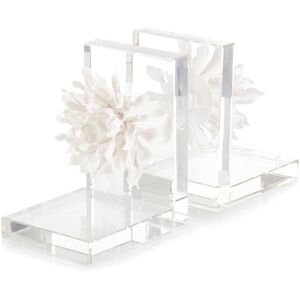 Porcelain Petals And Crystal 7 X 5 inch Bookends, Set of 2
