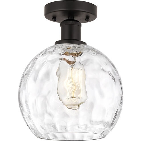 Edison Athens Water Glass 1 Light 8 inch Oil Rubbed Bronze Semi-Flush Mount Ceiling Light
