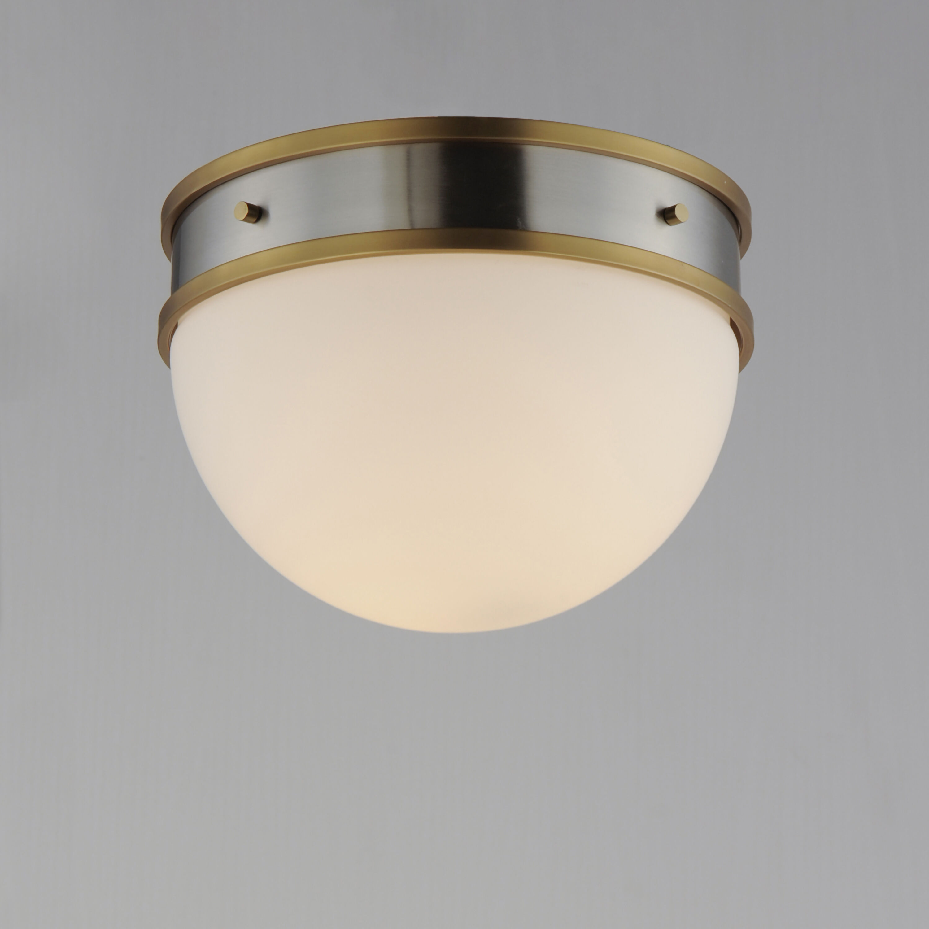 Duke 1 Light 12.25 inch Satin Nickel and Satin Brass Flush Mount Ceiling Light