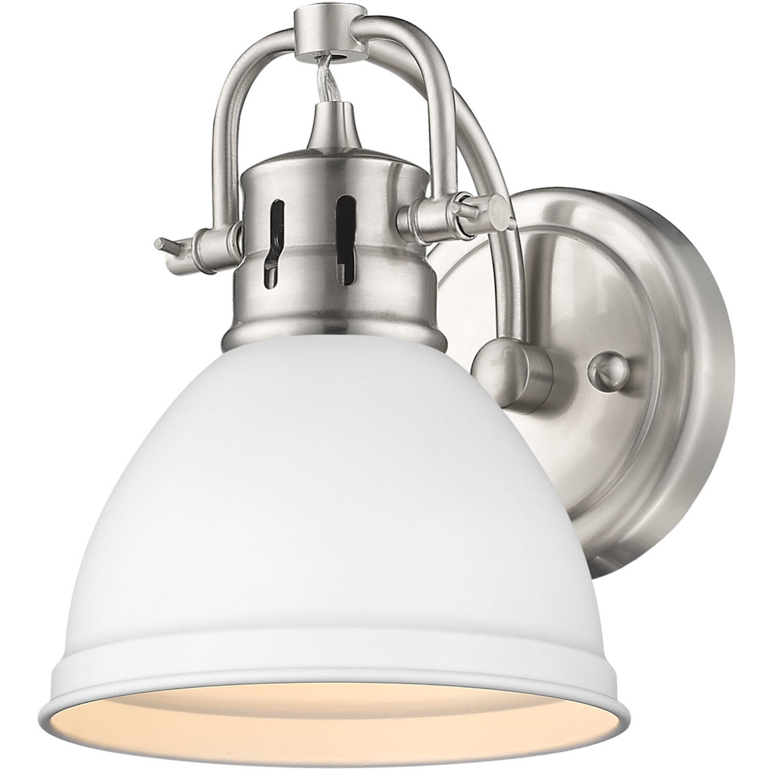 Yep Duncan Vanity Wall Light in Pewter, Matte White