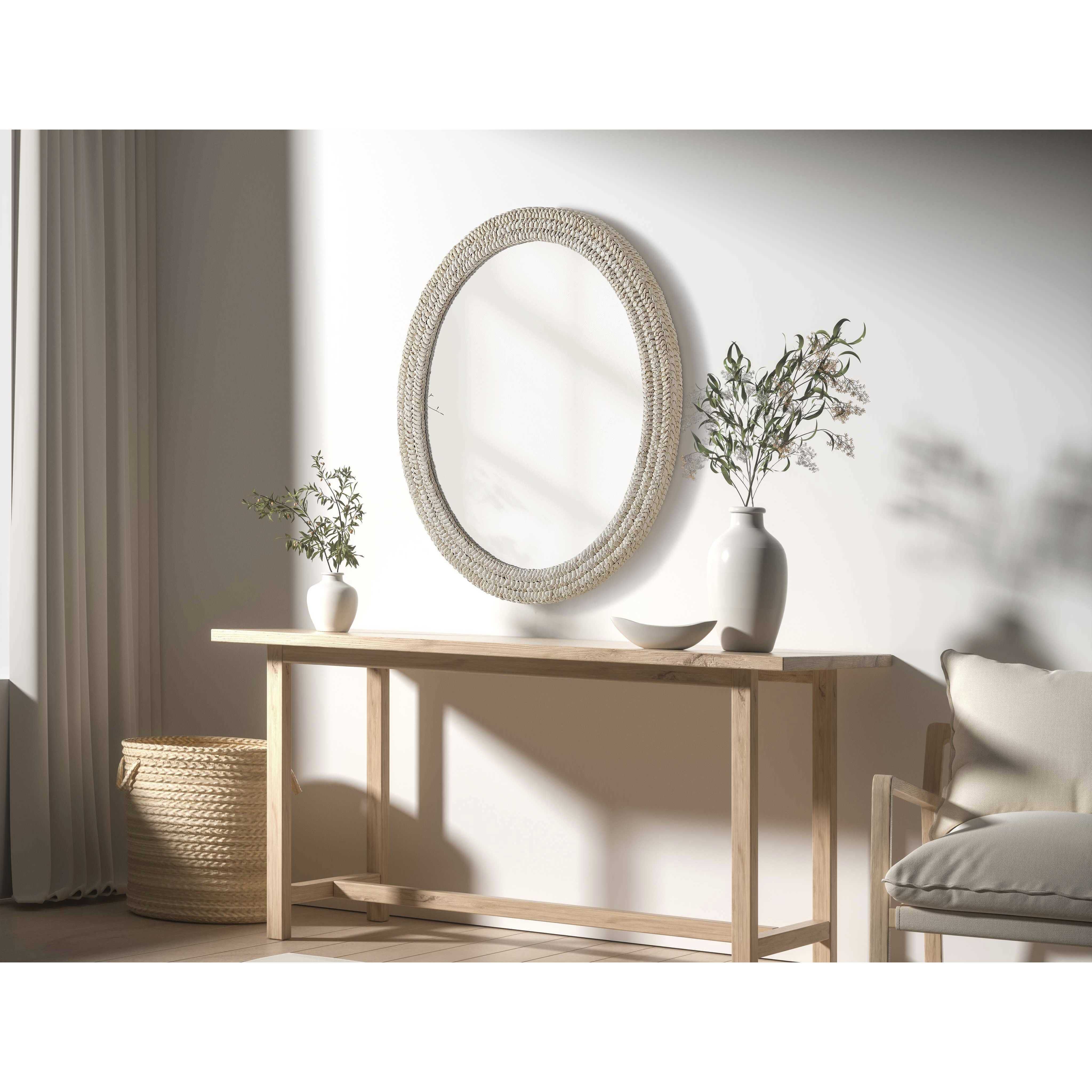 Marlowe 42 X 36 inch Linen White Mirror