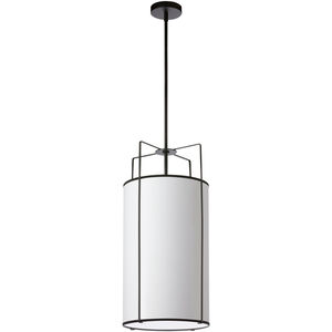 Trapezoid 4 Light 12 inch Black with White Pendant Ceiling Light