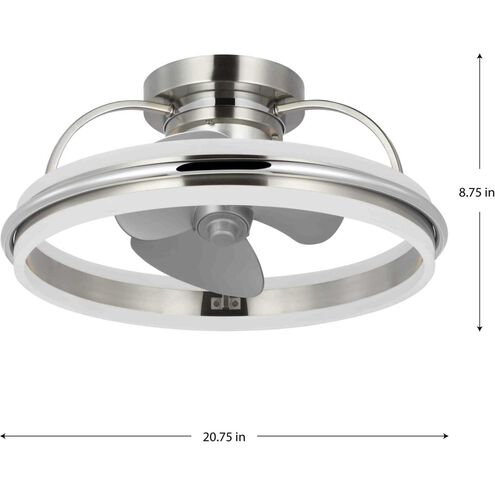 Burnett 20.94 inch Brushed Nickel with Silver Blades Outdoor Ceiling Fan