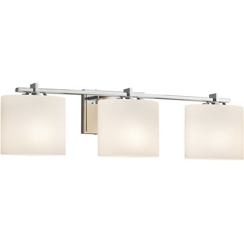 Fusion 3 Light 26.75 inch Polished Chrome Vanity Light Wall Light in Oval, Incandescent, Opal Fusion