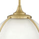 Odeon 3 Light 15 inch Satin Brass Indoor Pendant Ceiling Light