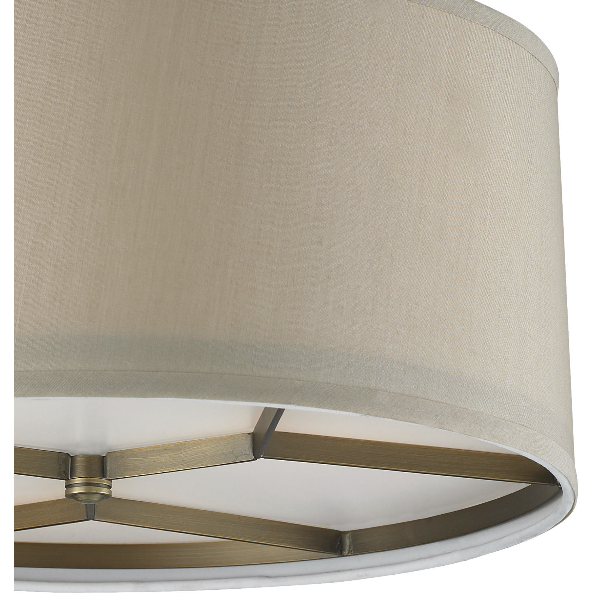 Baxter 3 Light 16 inch Brushed Antique Brass Semi Flush Mount Ceiling Light