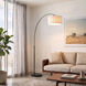 Scallop 92 inch 14 watt Black Nickel and Black Arc Floor Lamp Portable Light