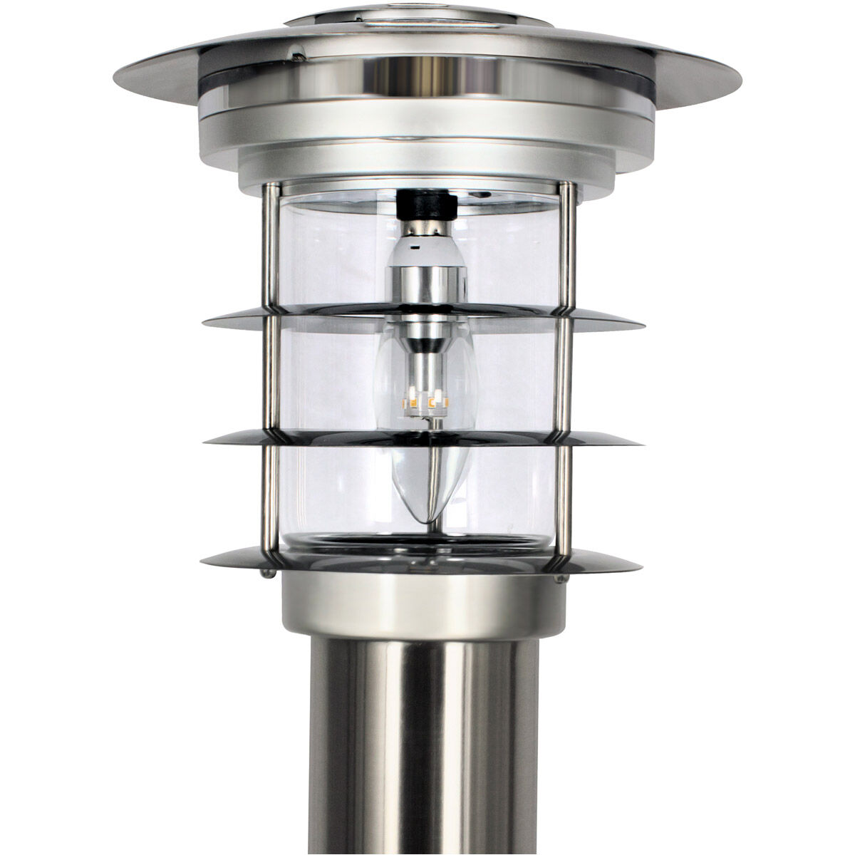 Stainless Steel Bollard 13.00 watt Silver Path Light, Solar