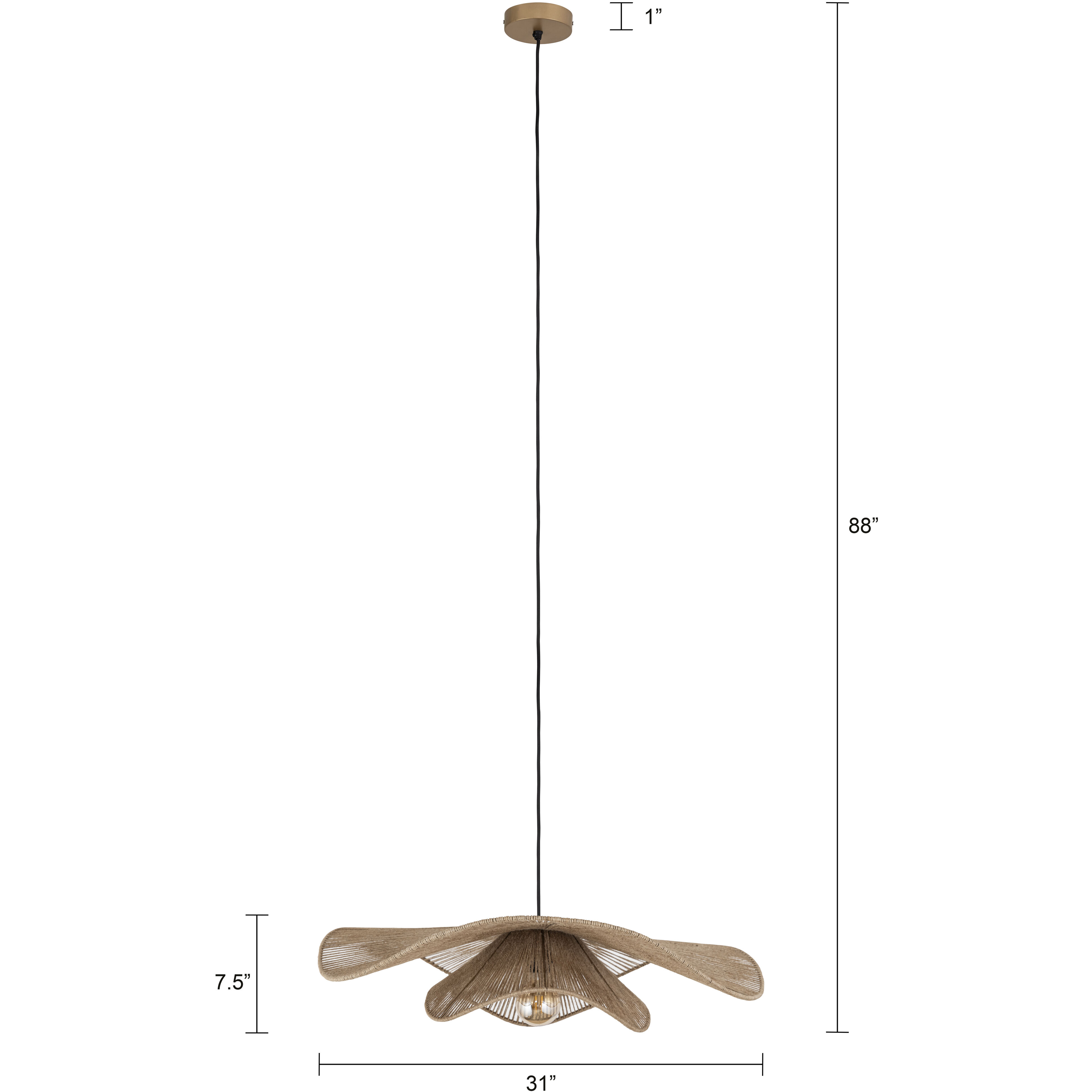 Sage 1 Light 31 inch Natural Pendant Ceiling Light