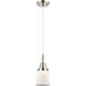 Downtown Urban Canton 1 Light 5.25 inch Polished Nickel Mini Pendant Ceiling Light in Matte White