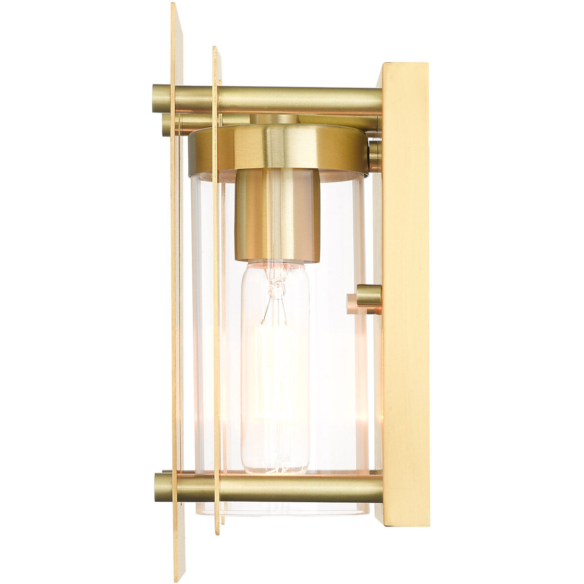 Utrecht 1 Light 10 inch Satin Brass Outdoor Wall Lantern