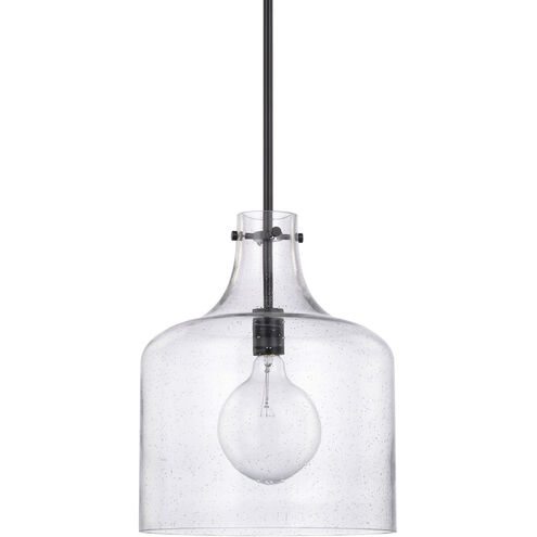 Elijah 1 Light 12 inch Matte Black Pendant Ceiling Light