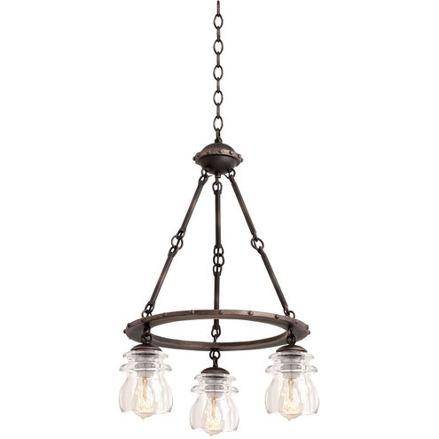 Brierfield 3 Light 18 inch Antique Copper Chandelier Ceiling Light