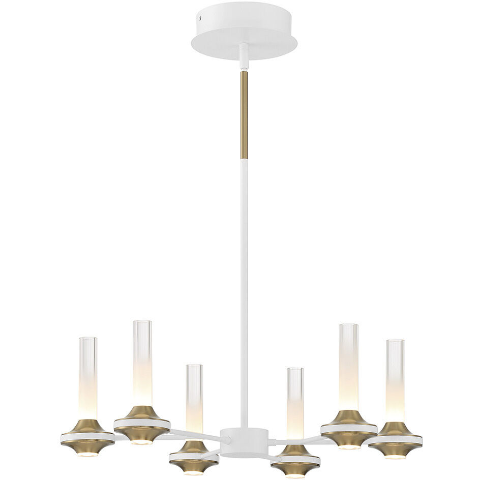 Torcia LED 24.25 inch White Chandelier Ceiling Light