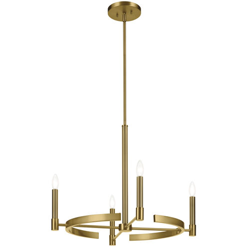 Tolani 4 Light Brushed Natural Brass Chandelier Ceiling Light