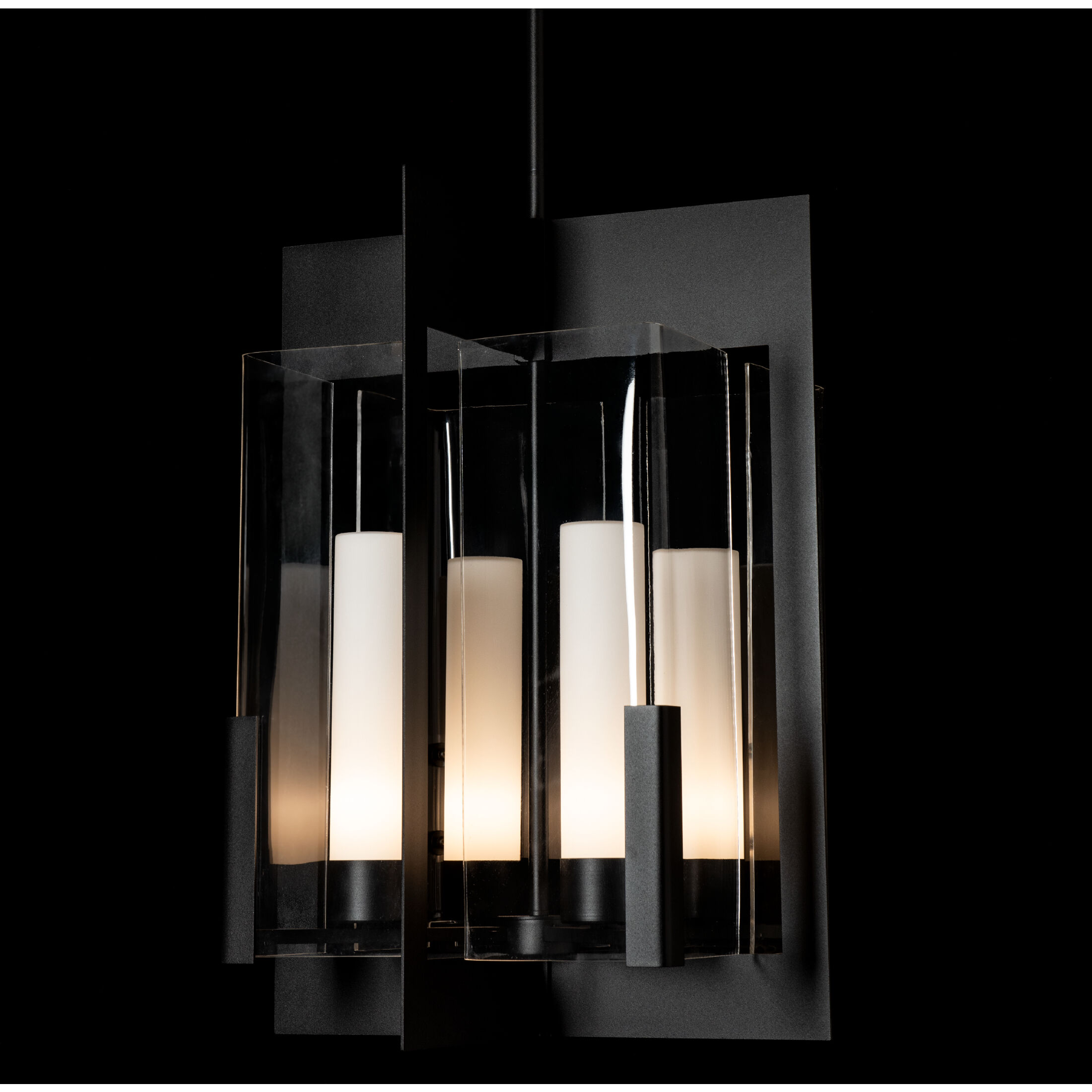 Summit 4 Light 22.6 inch Black Hanging Lantern Ceiling Light in Clear