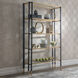 Kentmore 79 X 47 inch Matte Black and Brushed Gold with Clear Glass Etagere