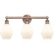 Cindyrella 3 Light 24 inch Antique Copper Bath Vanity Light Wall Light in Cased Matte White