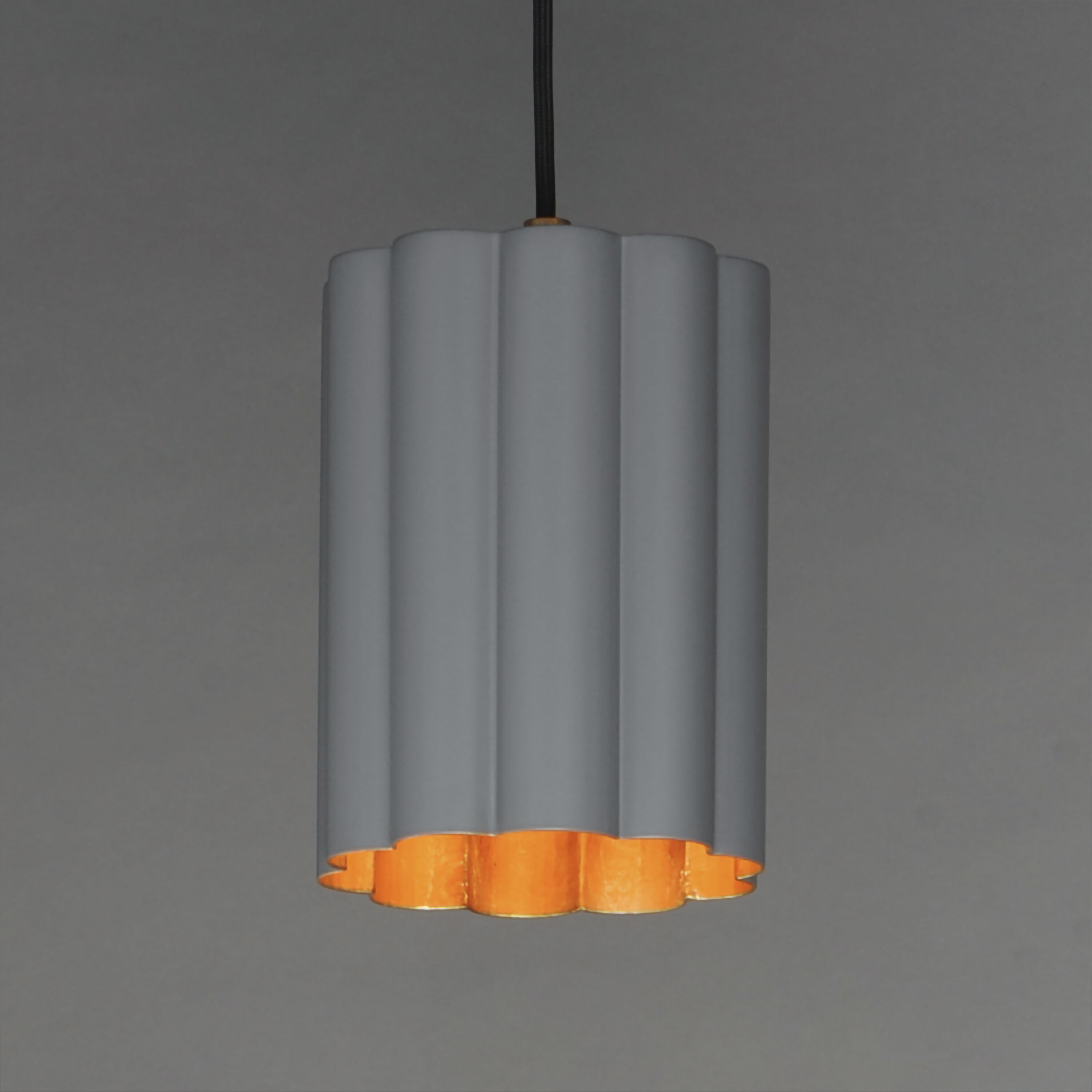 Primrose 1 Light 6 inch Gold Leaf Single Pendant Ceiling Light in Dark Grey