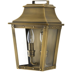 Coventry 2 Light 12 inch Aged Brass Exterior Pocket Wall Mount