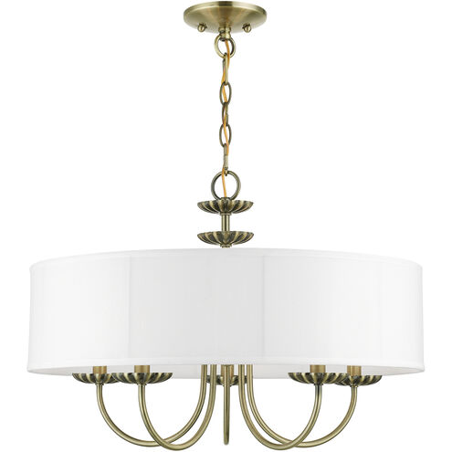 Brookdale 5 Light 23 inch Antique Brass Pendant Chandelier Ceiling Light