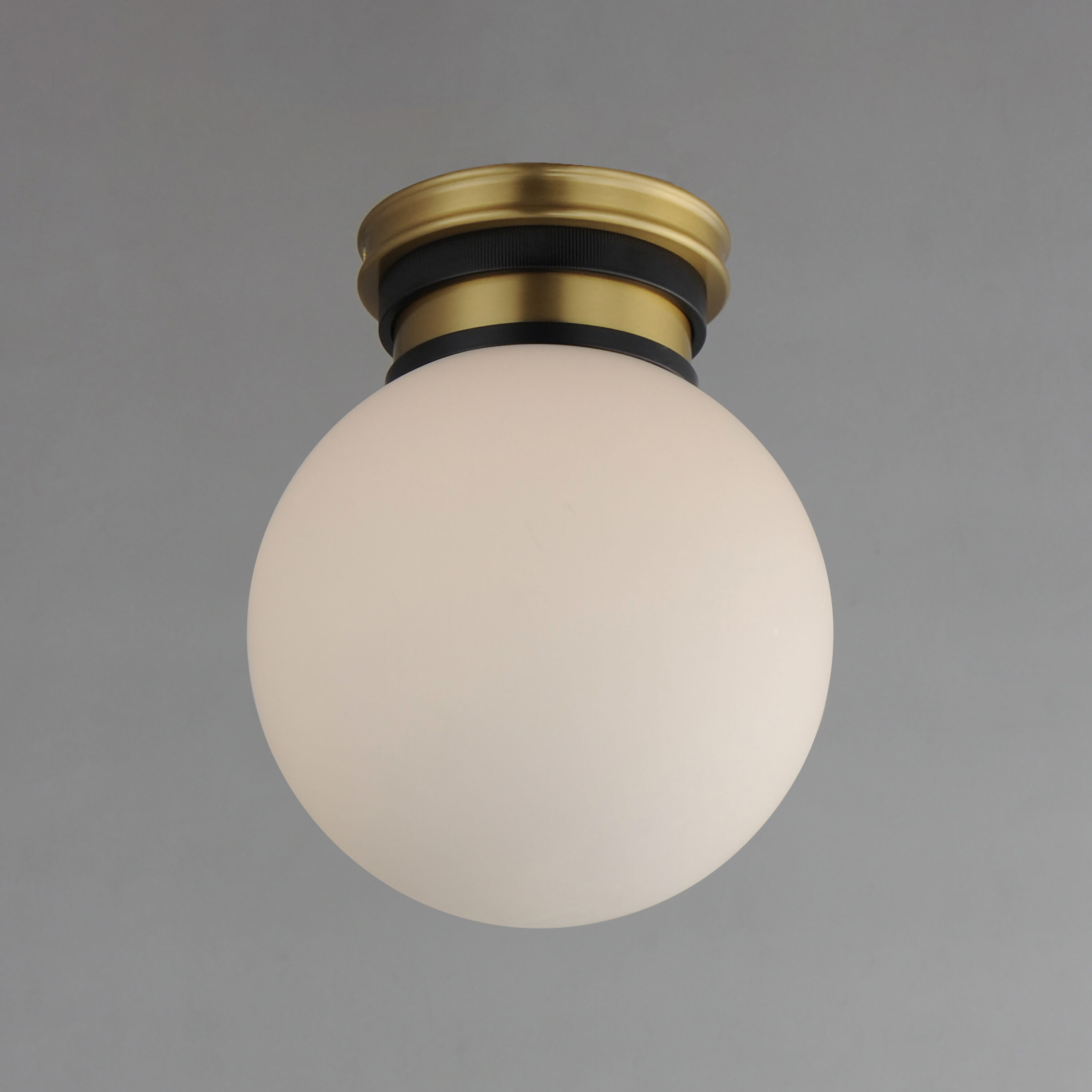 San Simeon LED 7.75 inch Black and Natural Aged Brass Semi-Flush Mount Ceiling Light