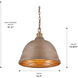 Bartlett 2 Light 16.5 inch Copper Patina Pendant Ceiling Light, Large
