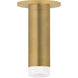 Luxe LED 2.75 inch Patina Brass/Alabaster Flush Mount Ceiling Light