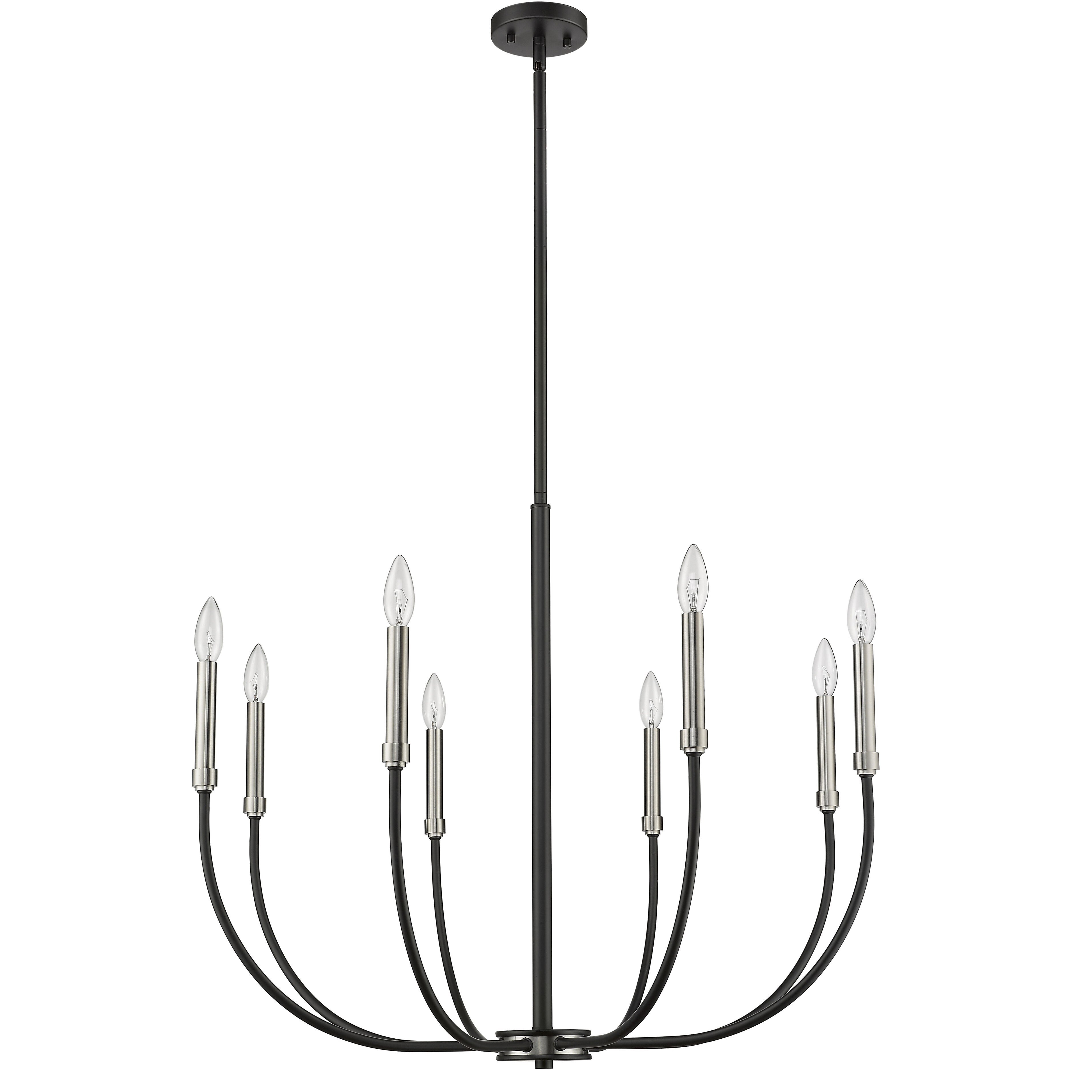 Haylie 8 Light 32.5 inch Matte Black and Brushed Nickel Chandelier Ceiling Light